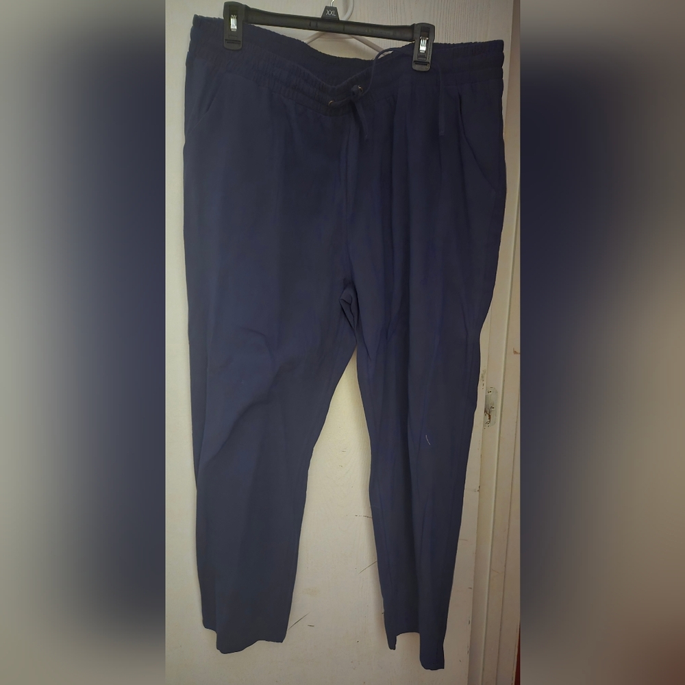 Blue drawstring pants 3x